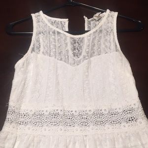 White dress with see-through mid-drift!